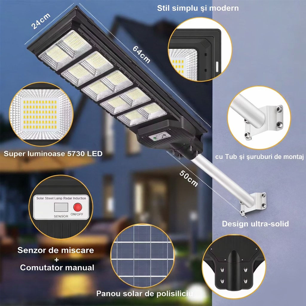 1 + 1 LAMPA CU INCARCARE SOLARA ULTRA PUTERNICA 3000W